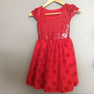 Cut Tag Red Sparkly Dress